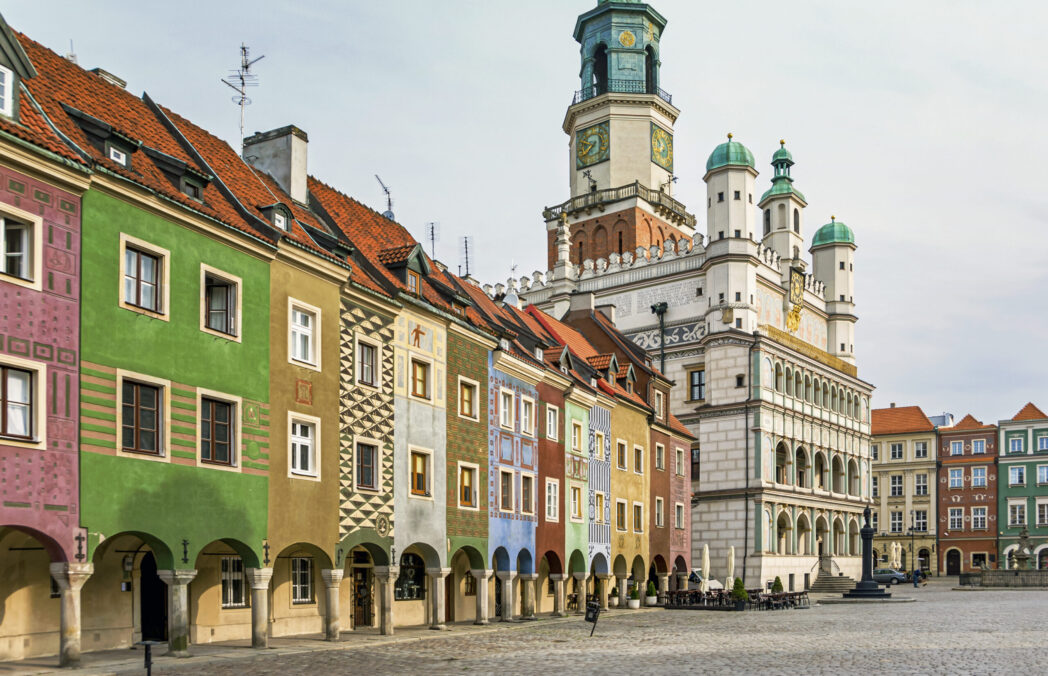Historic old town hall building architecture in Poznan