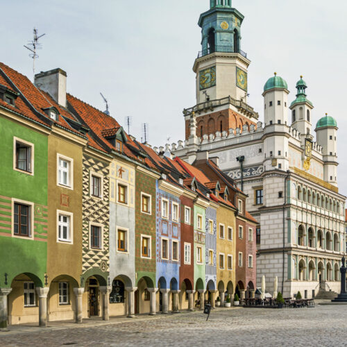 Historic old town hall building architecture in Poznan