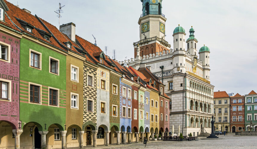 Historic old town hall building architecture in Poznan